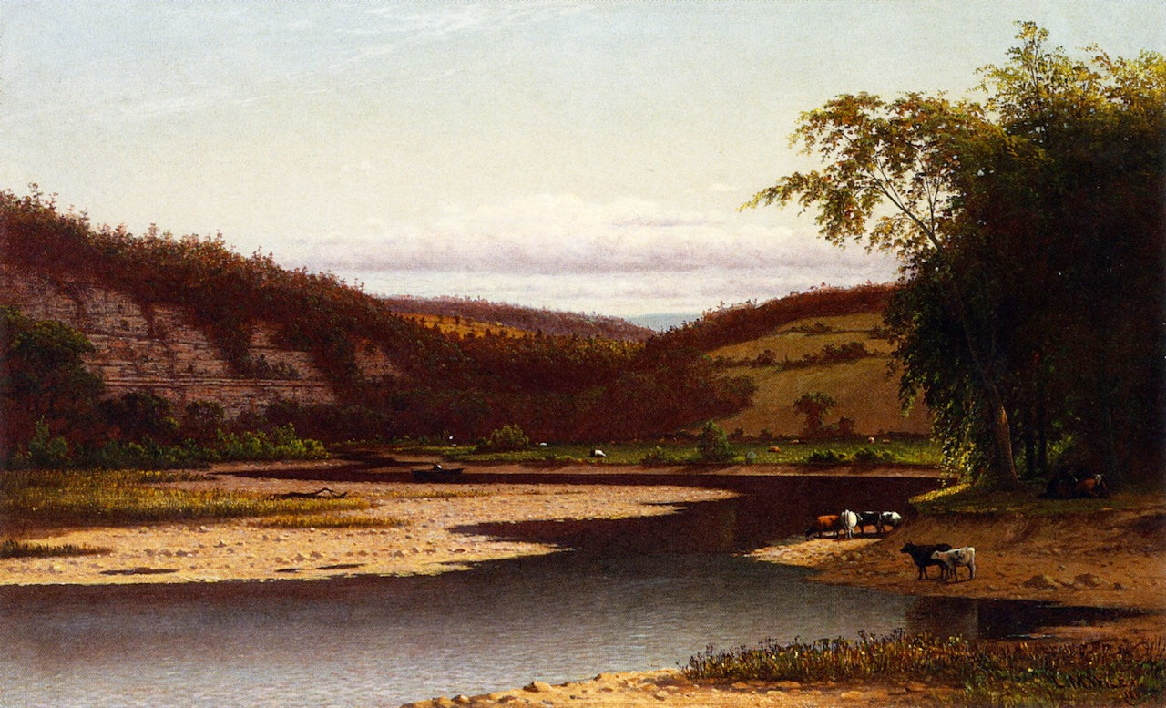 Pass of the Genesee at Smoky Hollow, vintage artwork by Lemuel M. Wiles, 12x8" (A4) Poster