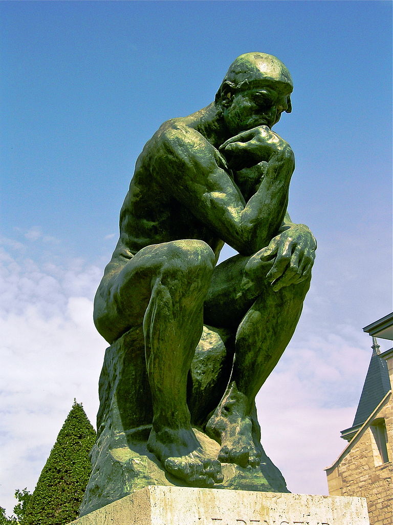 Le Penseur (The Thinker), vintage artwork by Auguste Rodin, 12x8" (A4) Poster