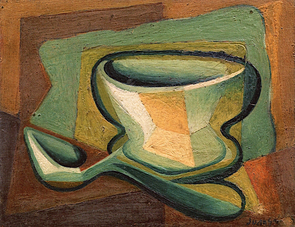 Bowl and Spoon, vintage artwork by Juan Gris, 12x8" (A4) Poster