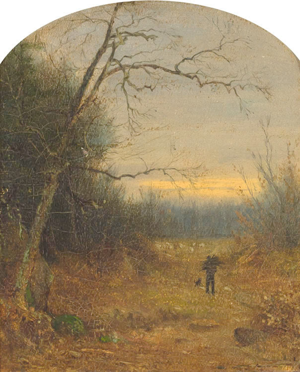 Walking at Sunset, vintage artwork by Jervis McEntee, 12x8" (A4) Poster
