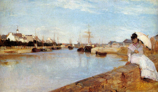 The Harbor at Lorient, vintage artwork by Berthe Morisot, 12x8" (A4) Poster