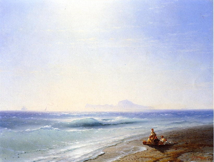 Mending Nets, Brittany by Edward E. Simmons,A3(16x12")Poster