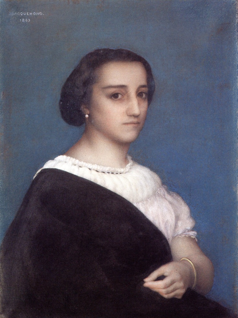 Portrait of Madame Calmas, vintage artwork by Felix Bracquemond, 12x8" (A4) Poster