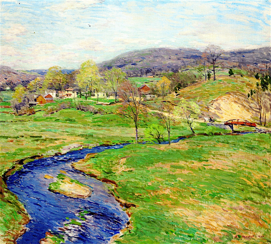 Blue Brook, vintage artwork by Willard Leroy Metcalf, 12x8" (A4) Poster