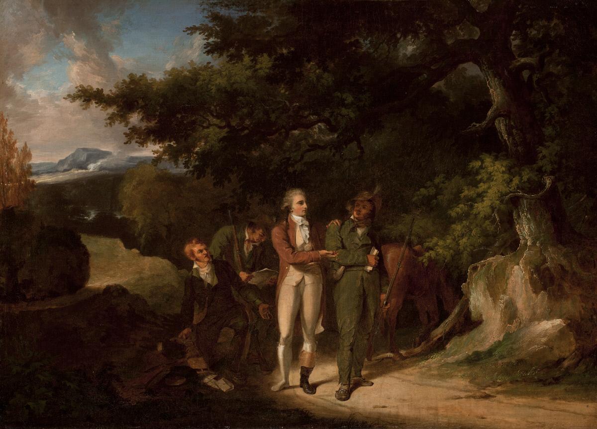 The Capture of Major Andre, vintage artwork by Thomas Sully, 12x8" (A4) Poster