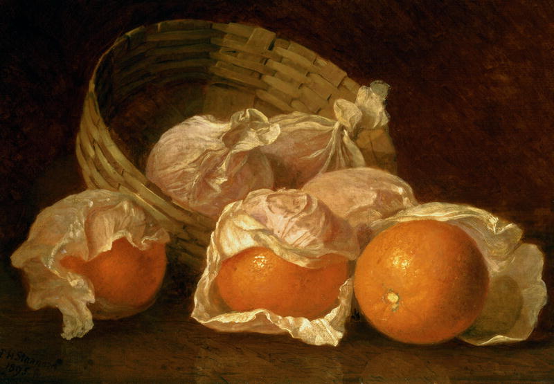 A Basket of Oranges, vintage artwork by Eloise Harriet Stannard, 12x8" (A4) Poster