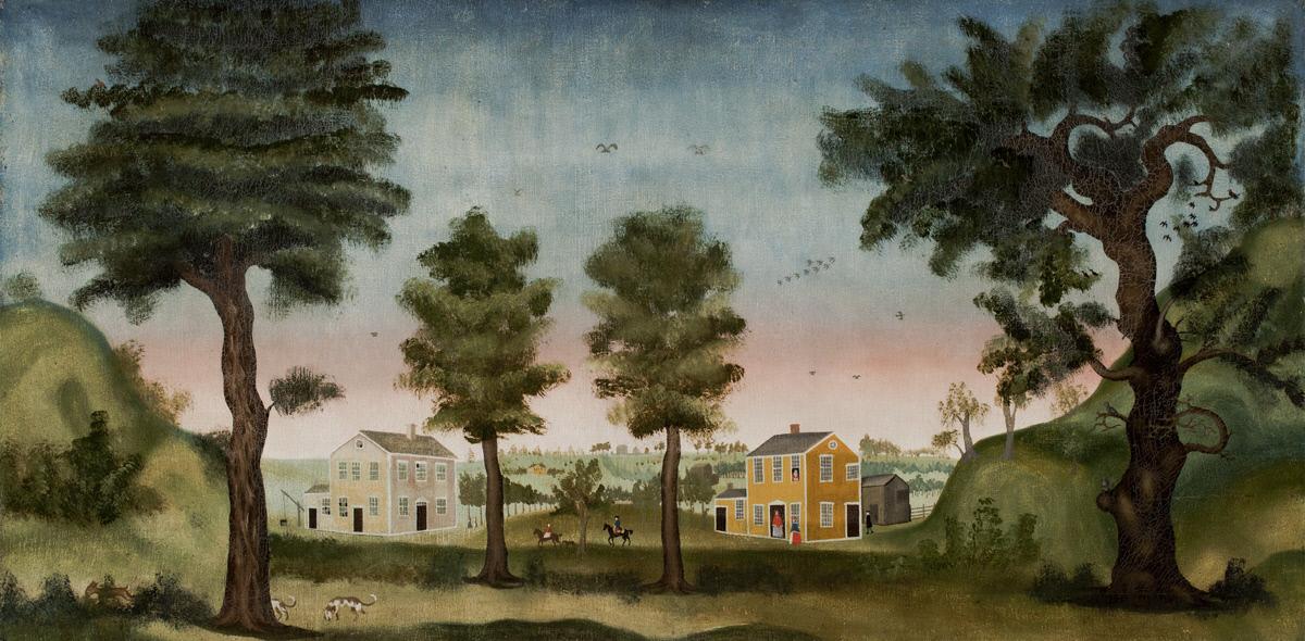 Homestead of General Timothy Ruggles, Hardwick, Massachusetts, vintage artwork by Winthrop Chandler, 12x8" (A4) Poster