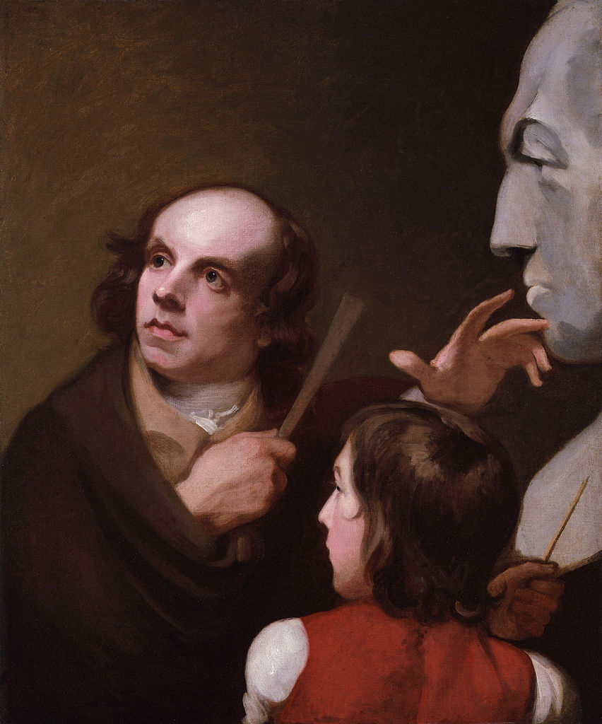 John Flaxman and Thomas Alphonso Hayley, vintage artwork by George Romney, 12x8" (A4) Poster
