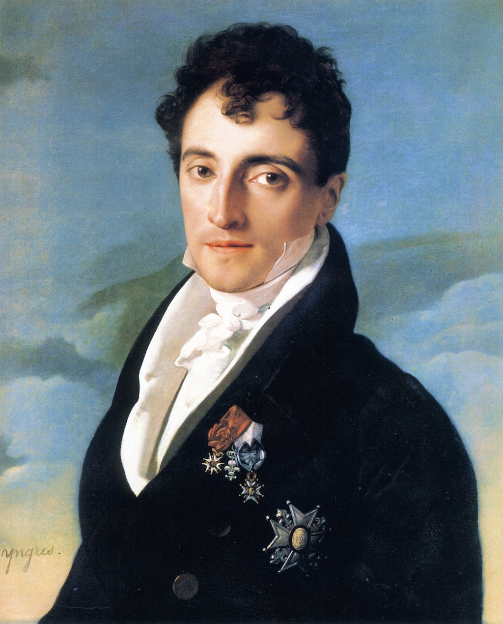 Joseph Vialètes de Mortarieu, vintage artwork by Jean-Auguste-Dominique Ingres, 12x8" (A4) Poster
