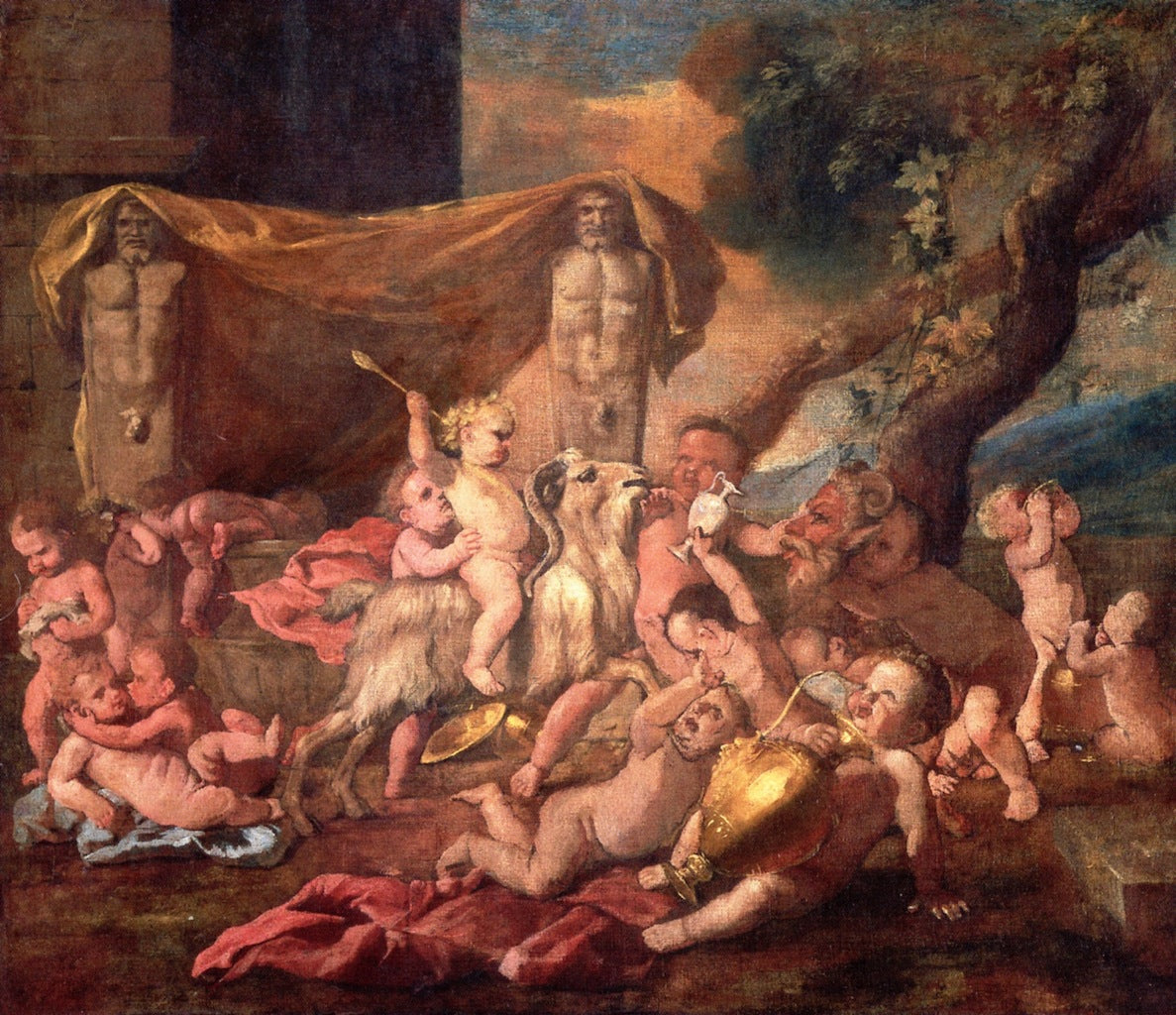 Children's Bacchanal II, vintage artwork by Nicolas Poussin, 12x8" (A4) Poster
