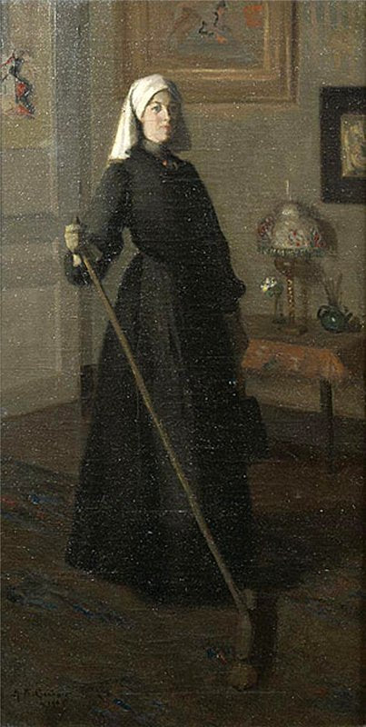 La Femme de menage, vintage artwork by Agnes Noyes Goodsir, 12x8" (A4) Poster