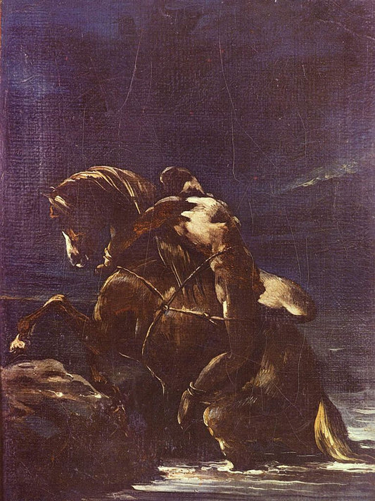 Mazeppa, vintage artwork by Theodore Gericault, 12x8" (A4) Poster