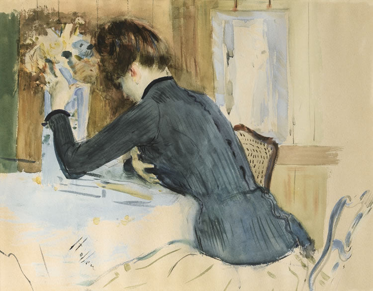 Profile Portrait of a Young Lady by Paul Cesar Helleu,A3(16x12")Poster