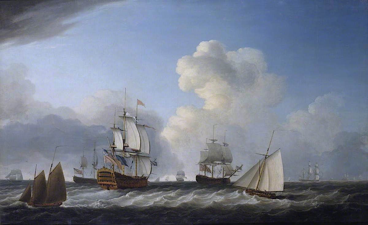 The 'St George' with Other Vessels, vintage artwork by Dominic Serres, 12x8" (A4) Poster