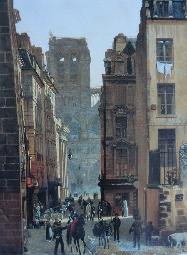 Rue Neuve - Notre Dame, vintage artwork by Eduard Gaertner, A3 (16x12") Poster Print