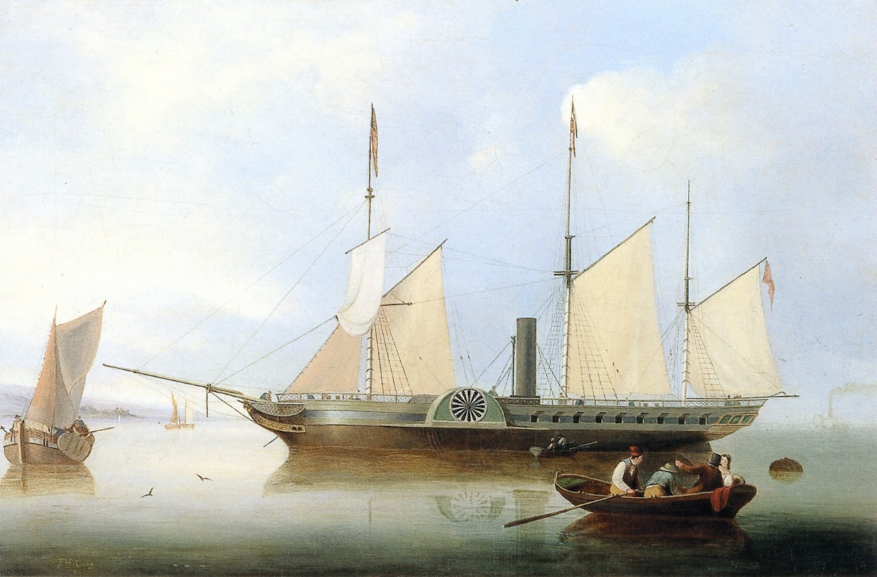 in Salem Harbor, vintage artwork by Fitz Henry Lane, A3 (16x12") Poster Print