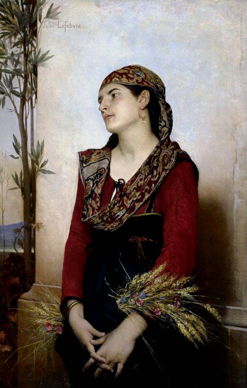Mediterranean Beauty, vintage artwork by Jules Joseph Lefebvre, 12x8" (A4) Poster