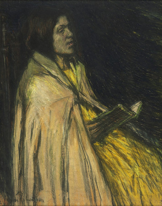 Girl reading, vintage artwork by Suze Robertson, 12x8" (A4) Poster