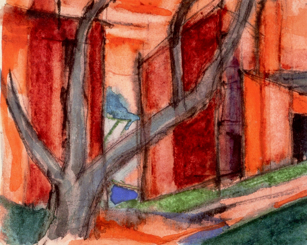 James St. Place, vintage artwork by Oscar Bluemner, 12x8" (A4) Poster