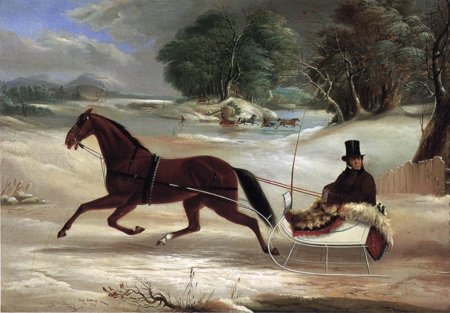 Judge Van Aernum in His Sleigh, vintage artwork by Thomas Kirby Van Zandt, A3 (16x12") Poster Print