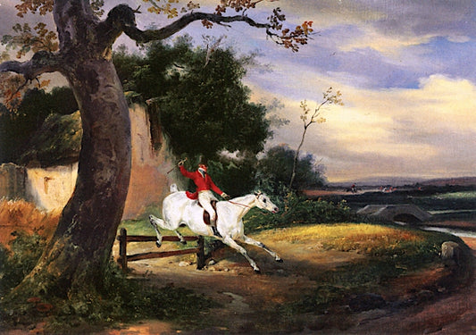 Over the Fence, vintage artwork by Horace Vernet, A3 (16x12") Poster Print