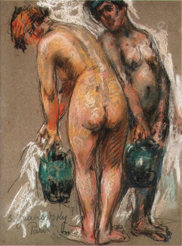 Femmes A La Cruche by Samuel Granowsky,16x12(A3) Poster
