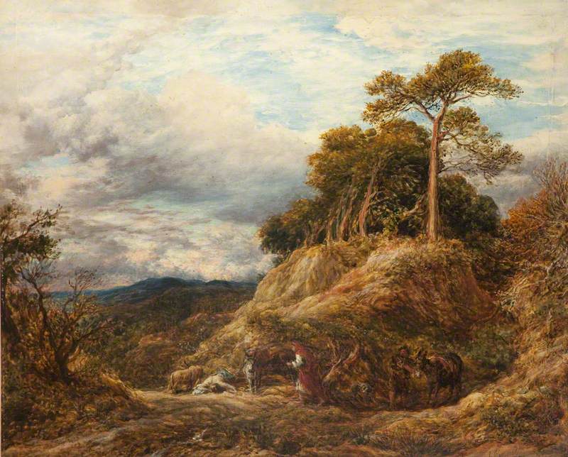 The Disobedient Prophet (1 Kings, Chapter 13), vintage artwork by John Linnell, A3 (16x12") Poster Print