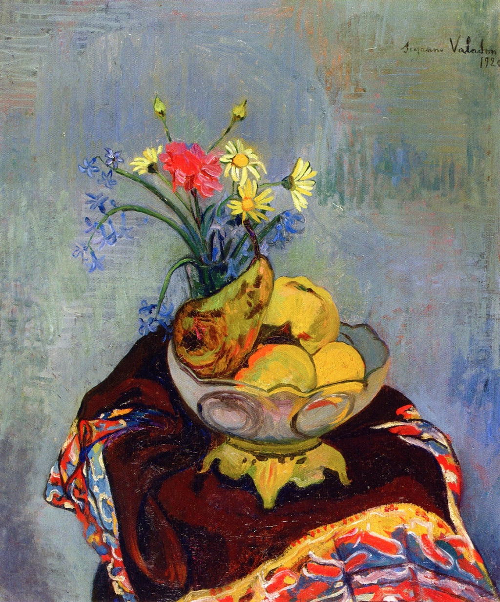 Still LIfe with Fruit Bowl, vintage artwork by Suzanne Valadon, 12x8" (A4) Poster