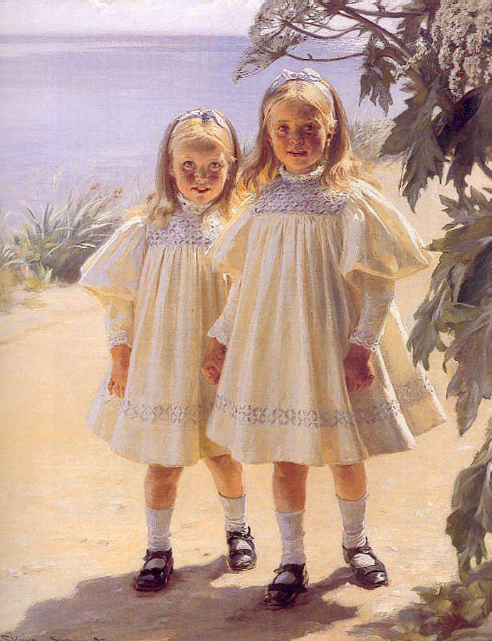 The Benzon Daughters, vintage artwork by Peder Severin Kroyer, 12x8" (A4) Poster