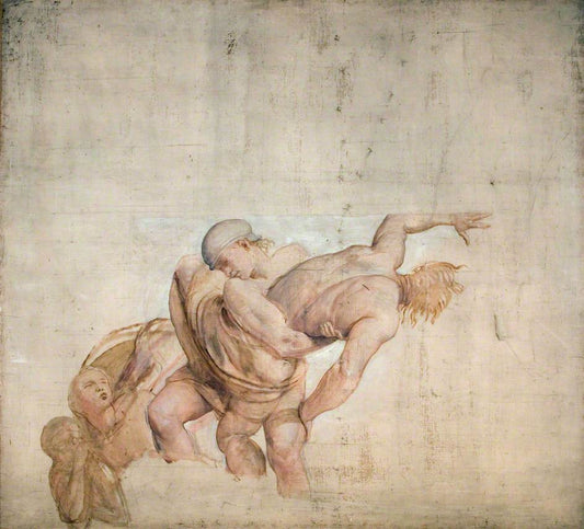 Magog Thrown into the Sea (Cartoon for Dorchester House), vintage artwork by Alfred George Stevens, A3 (16x12") Poster Print