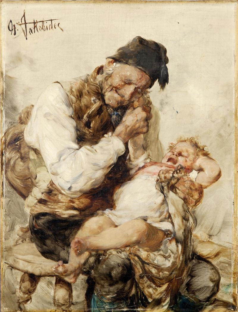Naughty Grandson by Georgios Jakobides,A3(16x12")Poster