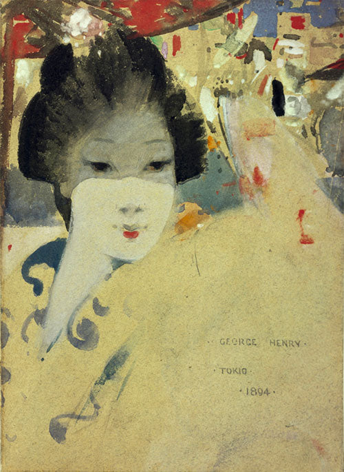 Japanese Beauty, vintage artwork by George Henry, R.A., R.S.A., R.S.W., 12x8" (A4) Poster