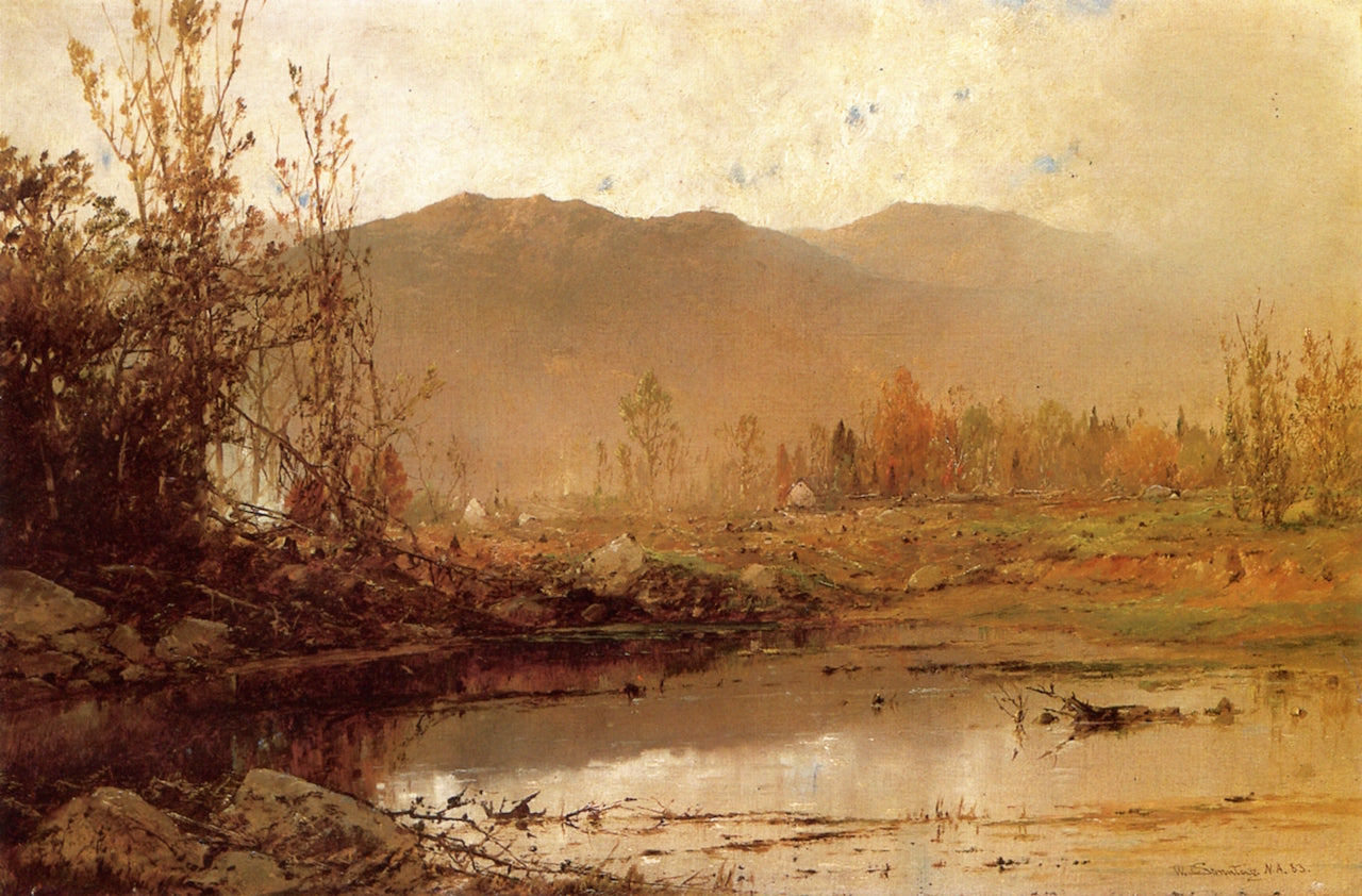 Mountain Lake in Autumn, vintage artwork by William Louis Sonntag, Sr, 12x8" (A4) Poster