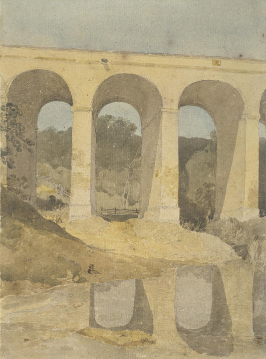 Crambe Beck Bridge, near Kirkham, Yorkshire. Formerly called 'Chirk Aqueduct'., vintage artwork by John Sell Cotman, 12x8" (A4) Poster