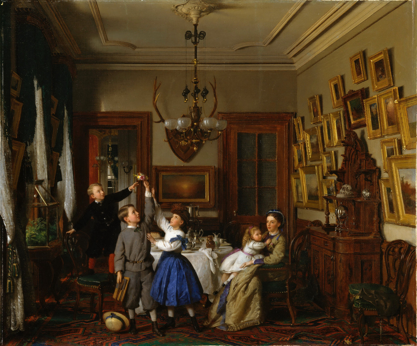 The Contest for the Bouquet, vintage artwork by Seymour Joseph Guy, 12x8" (A4) Poster