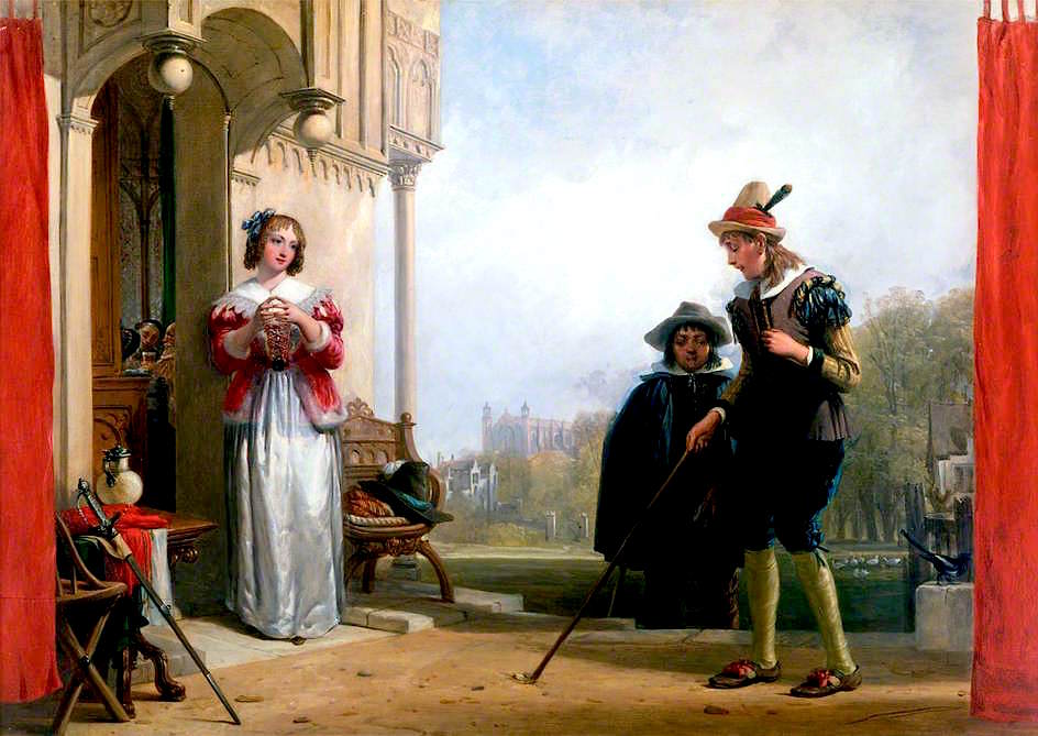 Slender and Anne Page, vintage artwork by Sir Augustus Wall Callcott R.A., 12x8" (A4) Poster