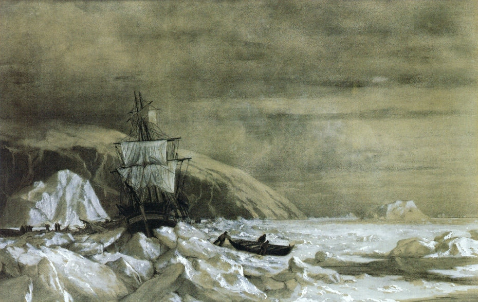 Locked In - Baffin Bay, vintage artwork by William Bradford, 12x8" (A4) Poster