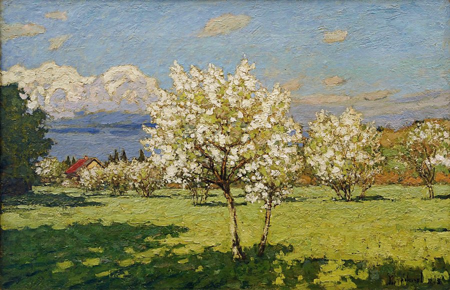 Cherry Trees in Bloom by Petr Petrovichev,16x12(A3) Poster