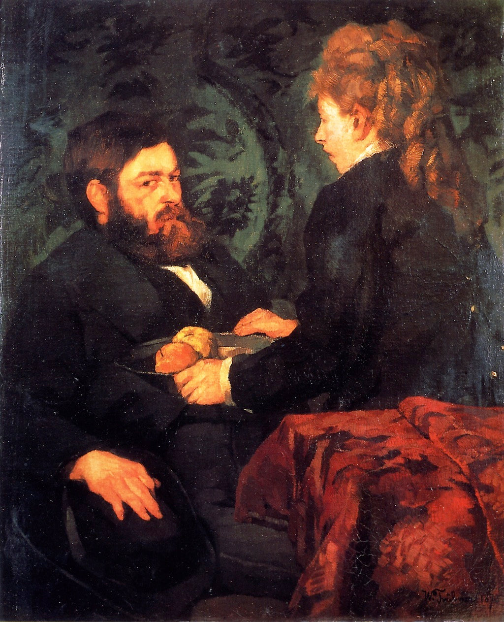 Maler Hafenmeister with Model by Wilhelm Trubner,A3(16x12")Poster