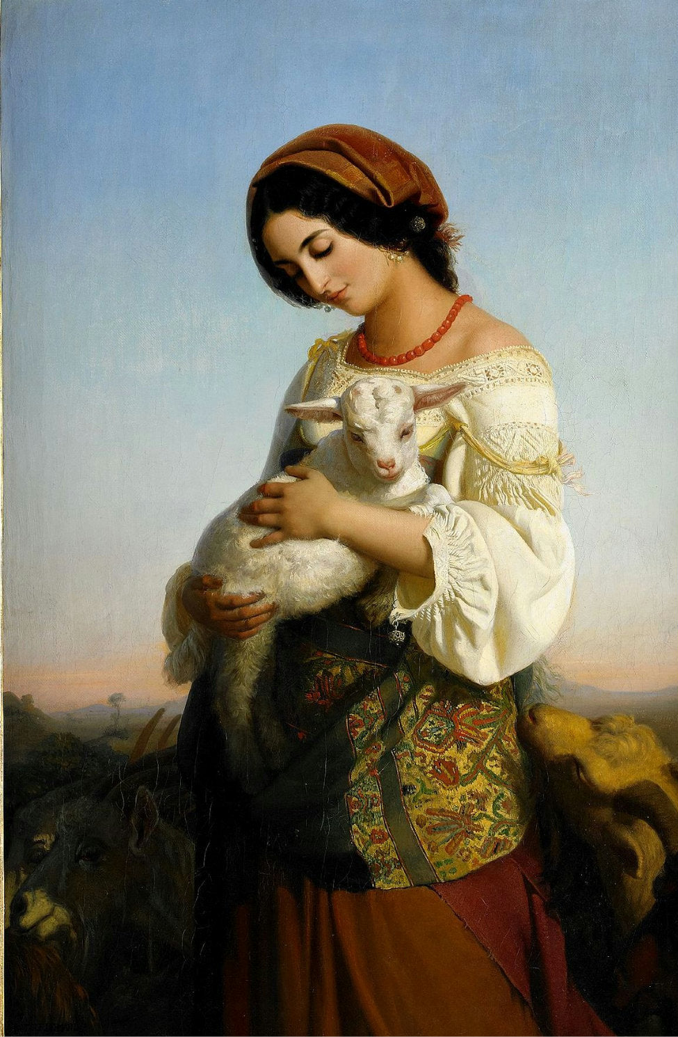 The Italian Shepherdess, vintage artwork by Rudolf Lehmann, A3 (16x12") Poster Print