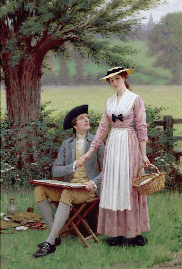 The Lord Of Burleigh, vintage artwork by Edmund Blair Leighton, 12x8" (A4) Poster