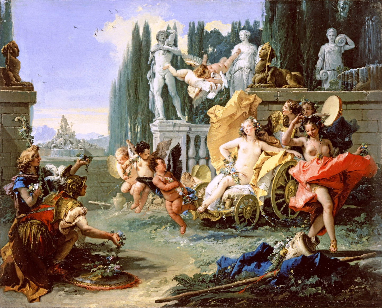 The Empire of Flora, vintage artwork by Giovanni Battista Tiepolo, 12x8" (A4) Poster