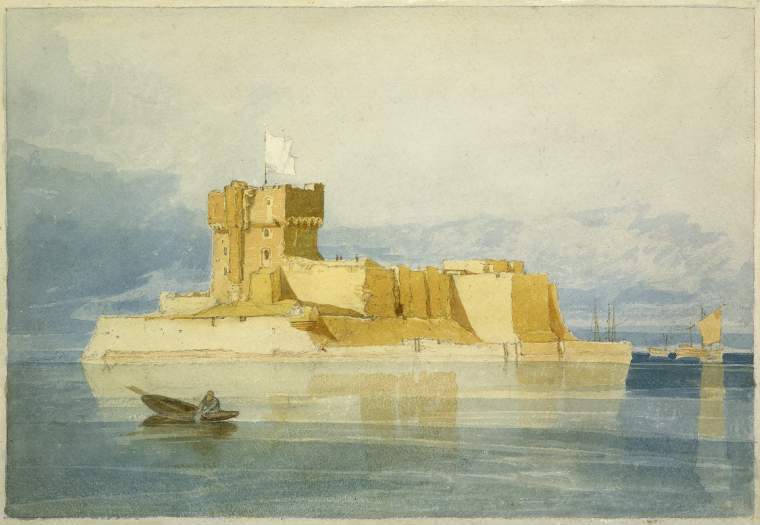 Fort St. Marcouf, near Quineville, vintage artwork by John Sell Cotman, 12x8" (A4) Poster