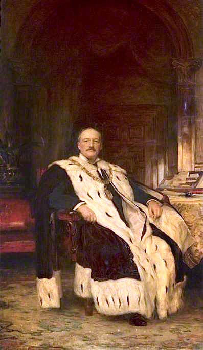 Sir John Ure Primrose, Lord Provost of Glasgow, vintage artwork by Arthur Stockdale Cope, 12x8" (A4) Poster