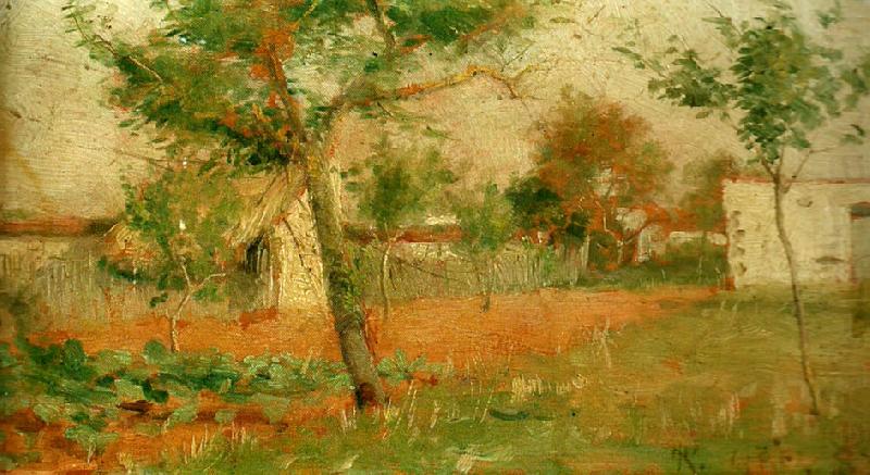 Garden in Grez, vintage artwork by Nils Kreuger, 12x8" (A4) Poster