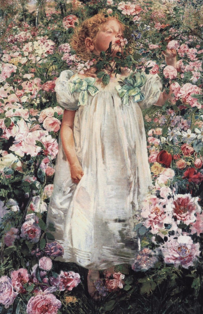 Fragrance, vintage artwork by Leon Frederic, 12x8" (A4) Poster