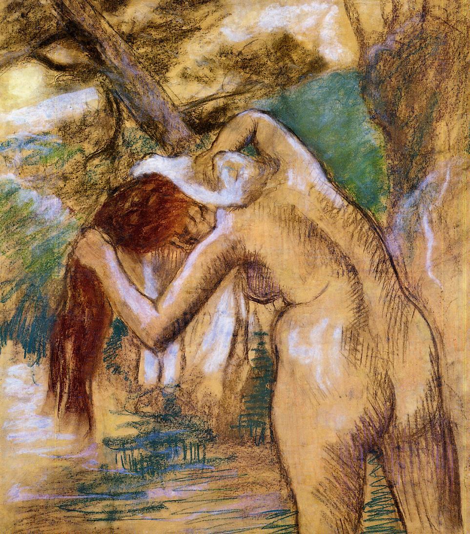 Bather by the Water, vintage artwork by Edgar Degas, 12x8" (A4) Poster