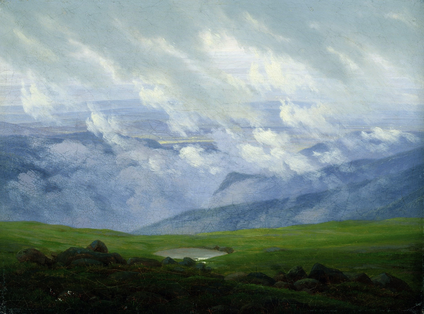 Drifting Clouds, vintage artwork by Caspar David Friedrich, 12x8" (A4) Poster