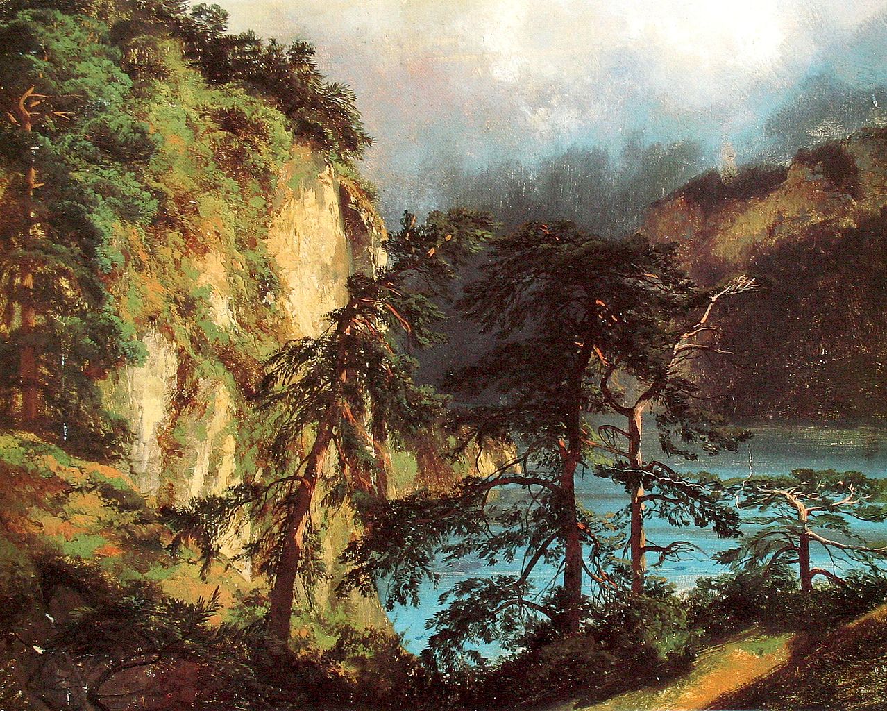 View of Lake Uri, vintage artwork by Alexandre Calame, A3 (16x12") Poster Print