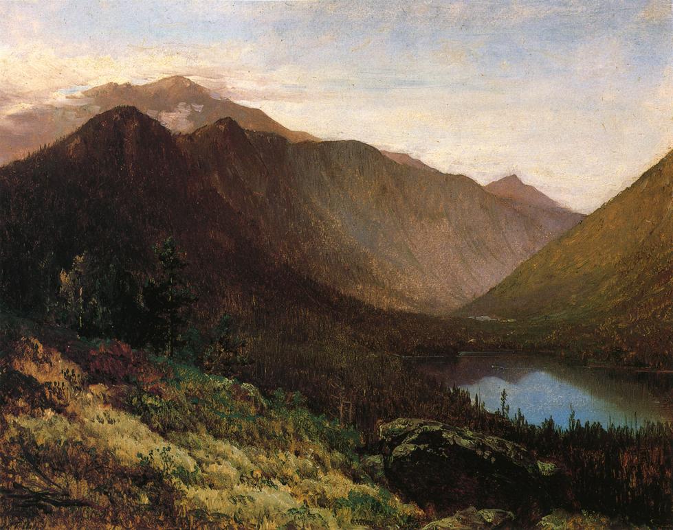 Mount Lafayette, Franconia Notch, New Hampshire, vintage artwork by Thomas Hill, 12x8" (A4) Poster